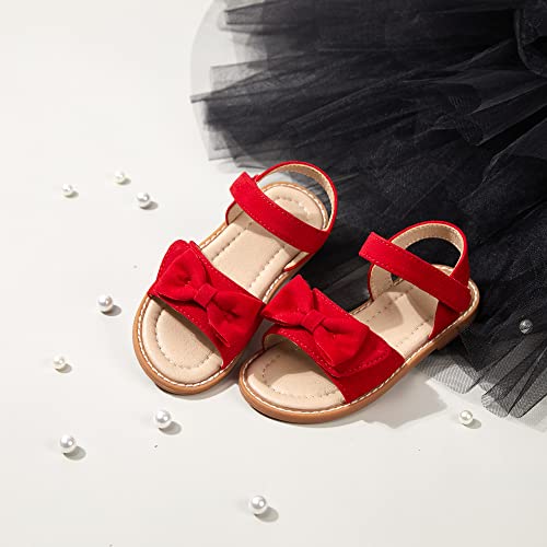 ESTINE Toddler/Little Kid Girls Bow Open Toe Flat Evening Dress Sandals4