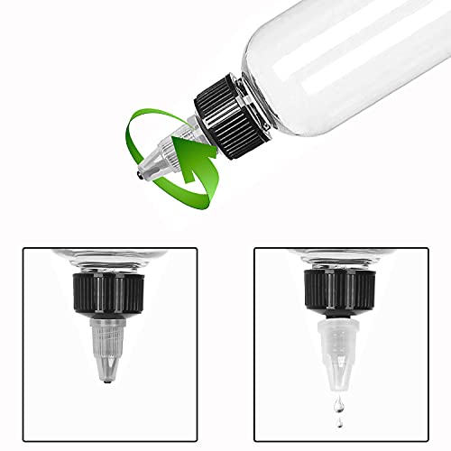 Grronzee 32Pcs 4Oz Plastic Boston Squeeze Bottles, Clear Dispensing Bottles With Twist Top Cap, Twist Top Squeeze Bottles Empty Squeeze Bottles For Oils, Liquids, Inks, Crafts, Kitchen, Household #TOP3