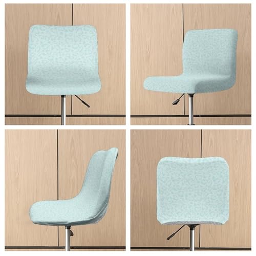 Image of Bar Stool Chair Cover with Back Stretch Bar Chair Covers Swivel Barstool Slipcovers with 4 pcs Seat Couch Cover Green Leopard Waterproof Anti-Scratches Spills Chair Covers