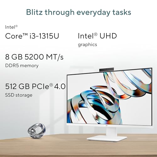 Image of ASUS AiO V470,13th Gen Intel Core i3-1315U, 27 inch FHD,100Hz,All-in-One PC(8GB RAM /512GB SSD /Windows 11 /Office 24 /Retractable Camera /Wireless Keyboard & Mouse /M365 Basic (1Year)*) V470VAB-KWPE001WS