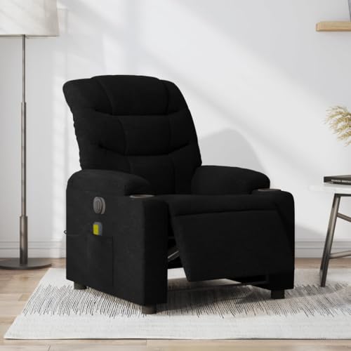 Genérico Sillón reclinable de Masaje eléctrico Tela Negro, Sillones Negro,3206638