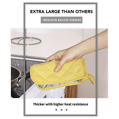 Joyhalo 4 Pack Pot Holders for Kitchen,Cotton Oven Holder with Great Heat Resistance,Non Slip Hot Pads for Kitchen Clearance,Yellow by joyhalo - Image 3