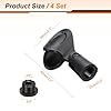 sourcing map 4Pcs Microphone Clips Adjustable Mic Holders Flexible Wireless Mic Stand Adapter for Handheld Mics with 5/8" Male to 3/8" Female Screw Adapter #1