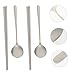 Imagen de IWOWHERO Cubiertos Acero Inoxidable Cucharas y Palillos Ligeros para Cocina Diaria Kit Vajilla Compacto para Hogar y Buffet