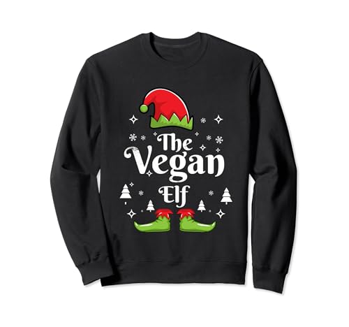 Christmas The Vegan Elf Family Matching Group Sudadera