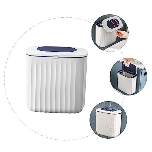 Caneca de basura para cocina con tapa deslizante azul miniatura 5
