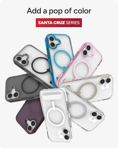 Image of ZAGG Santa Cruz Snap Case with Kickstand for iPhone 17 - Tranquil Blue, Drop Protection (13ft /4m), MagSafe Charging Compatible, ClearGuard Anti-Yellowing Technology, Scratch Resistant Phone Case