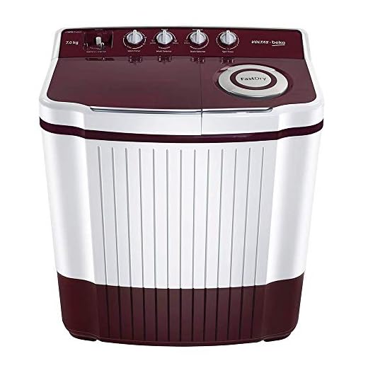 Voltas Beko 7Kg Semi Automatic Top Loading Washing Machine (WTT70DLIM,Burgundy)