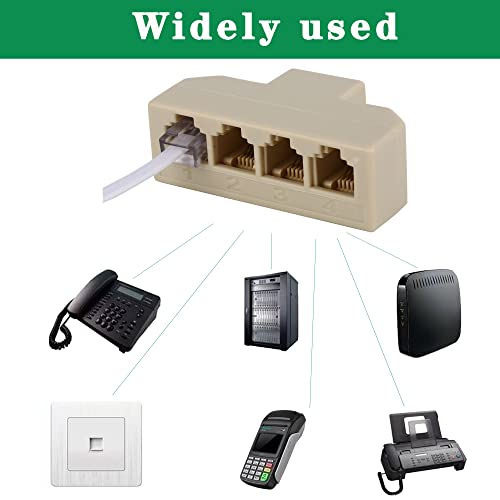 Phone Splitter4 Way Telephone Adapter Rj11 6P4C 1 Female To 4Females For Landline And Fax -1Pack #TOP5