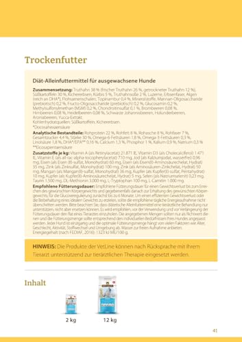 Wolfsblut VetLine Weight Management Truthahn 2 x 2kg Trockenfutter – Diät-Alleinfuttermittel für Hunde mit Übergewicht & Diabetes, getreidefrei, mit L-Carnitin & Superfoods