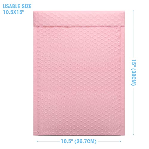 Image of Metronic Bubble Mailers 10.5x16 Inch 250 Pack Light Pink Bubble Mailer Usable Size 10.5x15 inch Self Seal Waterproof Padded Envelopes for Packaging, Mailing, Shipping, Small Business Supplies Bulk