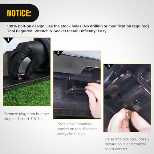Image of Nilight 2 Inch Rear Trailer Hitch Receiver Class 3 Tow Towing Hitch & Cover Kit for Dodge Ram 1500 2019 2020 2021 2022 2023 2024 2025 with Hitch Cover