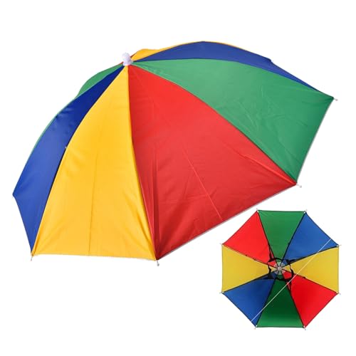 Genérico Sombrero Paraguas - Sombreros Paraguas Deportivos,Ajustable Plegable Con Banda Elástica Para Golf, Jardinería, Camping, Y Playa Actividades