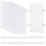 BENECREAT 12 Pcs Plastic Fish Tank Divider with 24 Suction Cups, 11.7x5.9 Inch Aquarium Isolation Grid Board for Separating Different Fish, White
