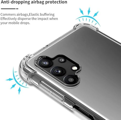 Image of BOXXO Flexible Back Cover for Samsung Galaxy A32 4G | Back Cover Transparent Clear Shockproof Case Four Corner Protection | Slim Protective Mobile Phone Cover for Samsung Galaxy A32 4G