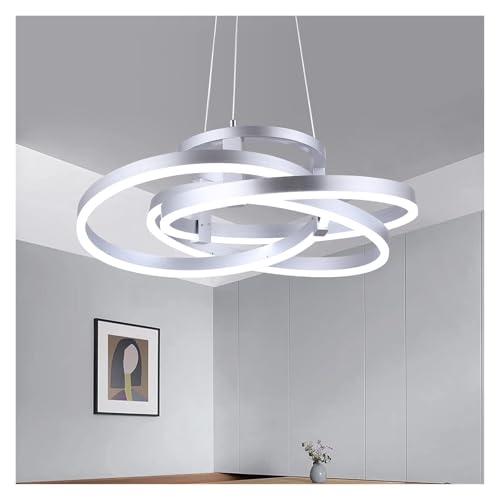 Modern LED Chandelier Silver Dimmable Circular Pendant Lighting,Lights fixtures Chandelier