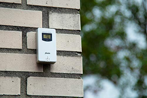 Alecto WS-1560 Funk Wetterstation mit Farbdisplay und Außensensor - Innen und Außentemperatur - Luftfeuchtigkeit - Barometer - animierte Wettervorhersage - holz