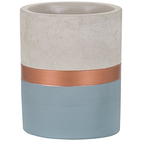 Vaso Azul E Cobre em Cimento