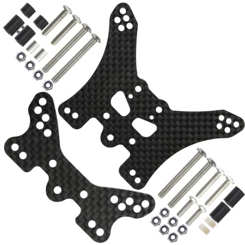 TOOMOD Carbon Adjustable Shock Absorber Front/Rear Shock Damper Stay for Tamiya RC TT-02B Off-Road Car Chassis Upgrades Replace Parts