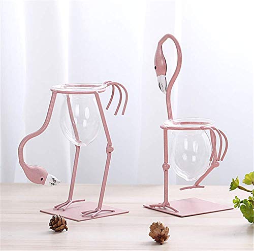 Molinter Vaas hydrocultuur bloempot hydrocultuur glazen flessen bloemenvaas met flamingo plank voor kantoor Home Decor (stijl 1) - Afbeelding 6