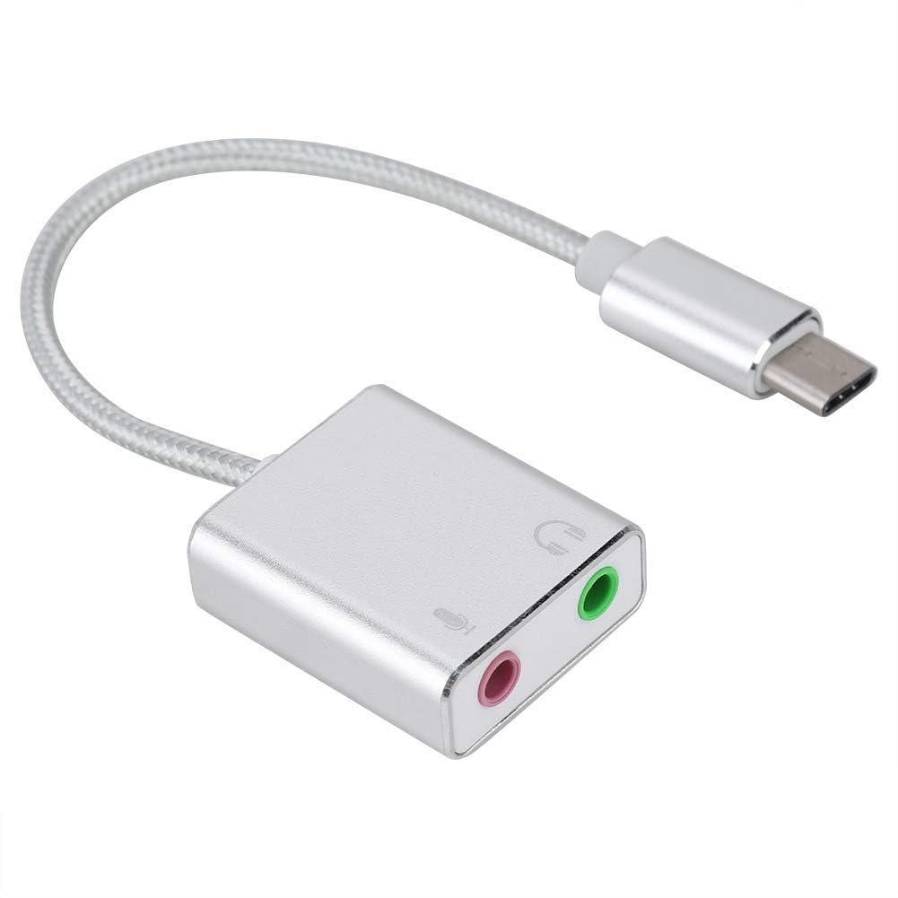 FORIDA USB Type C 7.1 Sound Card External Audio Adapter | Plug & Play Type-C to 3.5mm Jack | HiFi 7.1 Stereo Sound Card | for Laptop PC Mobile Phone Recording Live Broadcast-image-2