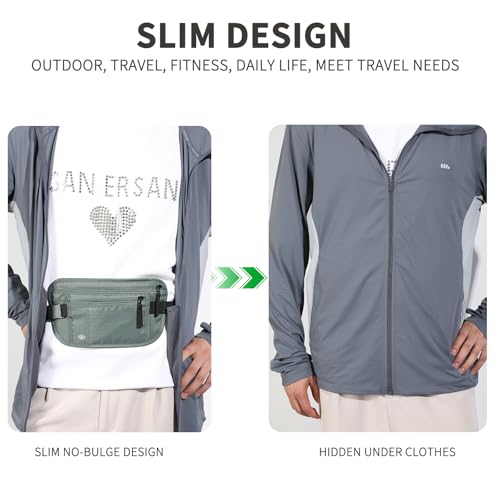 Image of Money Belt for Travel, RFID Blocking, Hidden Money Belt, Passport Holder for Travel (Dark Green)