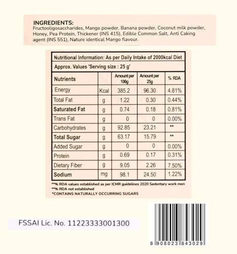 Image of Poptopia Mango Coconut Smoothie Mix | Smoothie CHAMP | No Added Preservatives or Colors | A Quick, Nutritious, and Delicious drink | All Natural, 0% Sugar | Pack of 5 = 125gms = ~1Litre Fresh Smoothie | Ready in 15 seconds | 100% Vegan & Gluten free