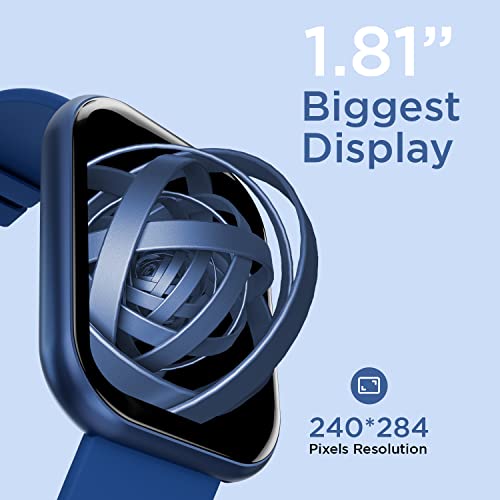 Image of Fire-Boltt Dazzle 1.83 inch Smartwatch Full Touch Largest Borderless Display & 60 Sports Modes (Swimming) with IP68 Rating, Sp02 Tracking, Over 100 Cloud Based Watch Faces (Navy Blue)