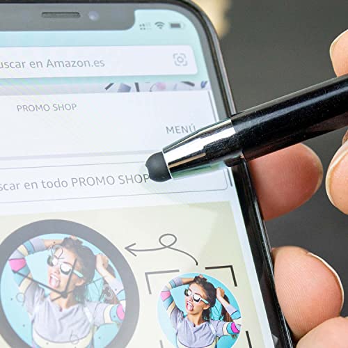 Pack 300 bolígrafos PERSONALIZADOS con tu nombre o texto | Brila Negro | Puntero para dispositivos móviles | Grabado a láser | Lote bolígrafos publicitarios, bodas, comuniones, merchandising… - imagen 4