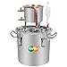 YUEWO Moonshine Still 5Gal 20L Acero inoxidable agua alcohol Destilador tubo de cobre Kit de elaboración de cerveza en casa termómetro integrado para DIY Whisky Wine Brandy