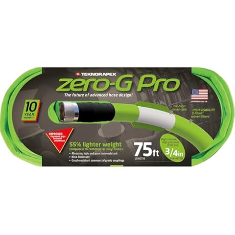 zero-G Lightweight, Ultra Flexible, Durable, Kink-Free Garden Hose, 5/8-Inch by 100-Feet,Black (3/4" x 75') Cover