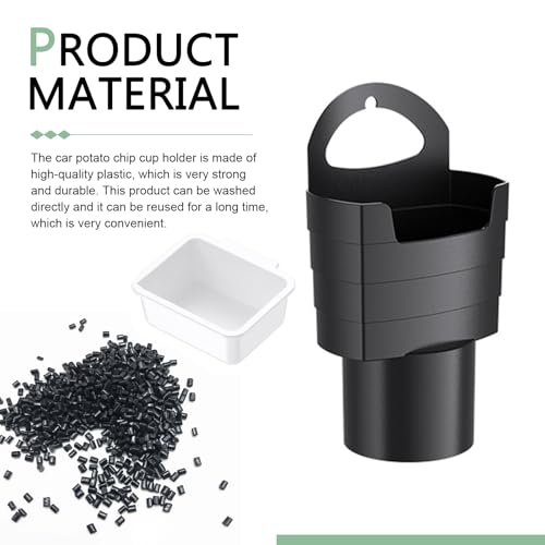 Portavasos para papas fritas con soporte para salsa negro miniatura 3