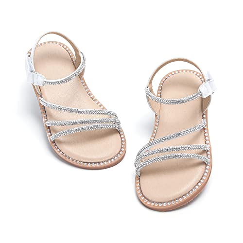 Felix & Flora Toddler Girl Sandals - Flower Girl Dress Shoes Open Toe Little Kid Summer Flats