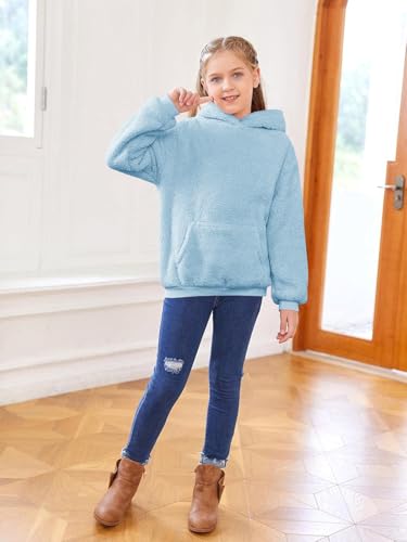 Image of Makkrom Boys Girls Sherpa Hoodies Fleece Hoodie Pullover Outfits for Kids
