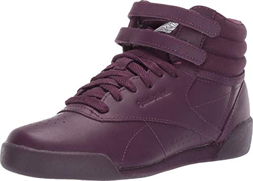 Reebok Girl's Freestyle Hi Shoe, Urban Violet/White/Peach Twist, 2 M US Little Kid