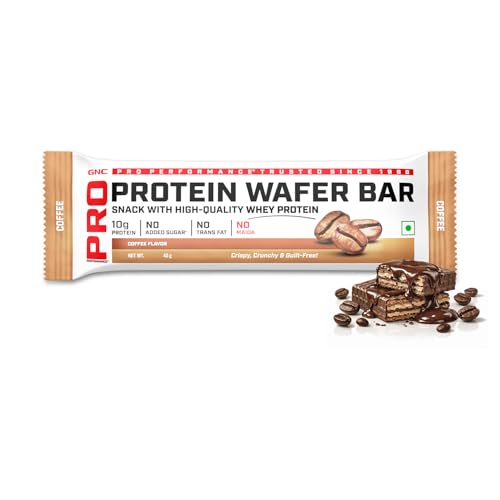 Image of GNC Pro Performance 100% Protein Wafer Bar l 10g Pure Whey Protein Snack l Rich Coffee Bites l 0 Trans Fat l 0 Added Sugar l No Palm Oil l 40g