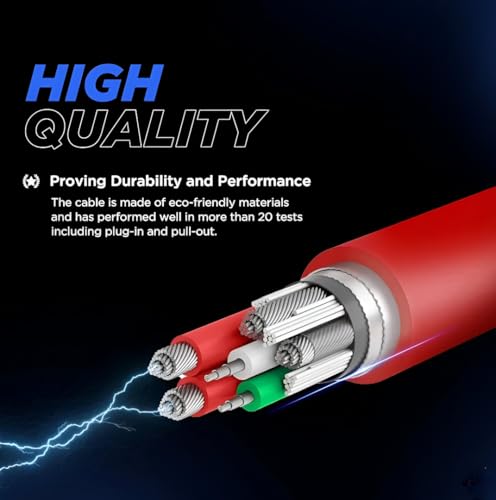 Image of 120W Dash Charge USB to Type-C Cable, 1M Length, Flex Resistant, Fast Charging, Red