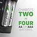 Energizer Recharge Pro Rechargeable AAA and AA Battery Charger With 4 NiMh Rechargeable AA Batteries, Provides a Full Charge in 3 Hours