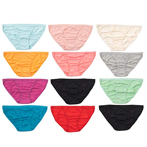 Alyce Intimates Women's Cotton String Bikini, 12 Pack, Assorted Prints #TOP4