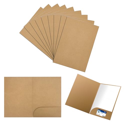 10 Pièces Chemise Kraft Dossier,31 x 22 cm Chemise Cartonnée avec Rabat à Pochettes A4,Chemises de Dossier A4 en Papier Kraft Porte,Documents Dossier de...