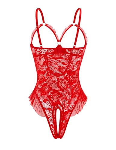 Image of Avidlove Women One Piece Lingerie Sexy Lace Babydoll Mini Bodysuit