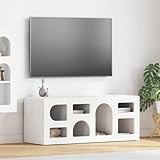 Construction et dimensions stables : ce meuble TV moderne en bois durable mesure 100 x 35 x 40 cm (L x l x H) et offre une base robuste pour votre équipement de home cinéma, idéal comme support TV universel.