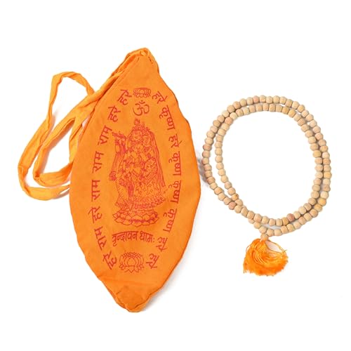 Image of ZAICUS Tulsi Mala 108 Beads with Kanth Jap Bag for Meditation