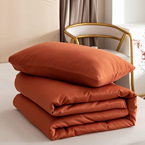 Image of ROSGONIA Twin /Twin XL Comforter for College Girls Boys Teens Burnt Orange,1 Comforter & 1 Pillowcase, Soft Kids Comforter Sets All Season Dorm Bedding