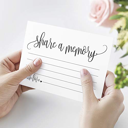 Bliss Collections Share A Memory Cards, Heart Script, Cards For Weddings, Showers, Birthdays, Celebration Of Life, Funeral, Retirement, Going Away And Graduation Memories, 4"X6" (Pack Of 50) #TOP1