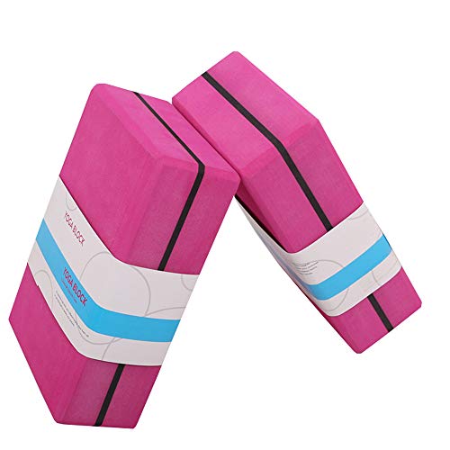 QAWS Yoga Balance Belt Bricks Foam Meditation Non-Slip Pilates Pillow Stretching Workout 2Psc High Density Plus Hard Foam Brick Beginners Children Dance Balance Exercise Bricks 800G