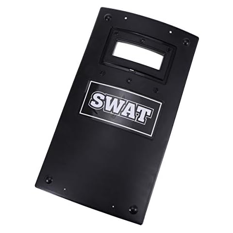 KESYOO Police SWAT Shield Weapon Toys Police Toys Role Play Props Police Cosplay Accessories for Kids Gift Halloween Cosplay Props Black, Medium Cover