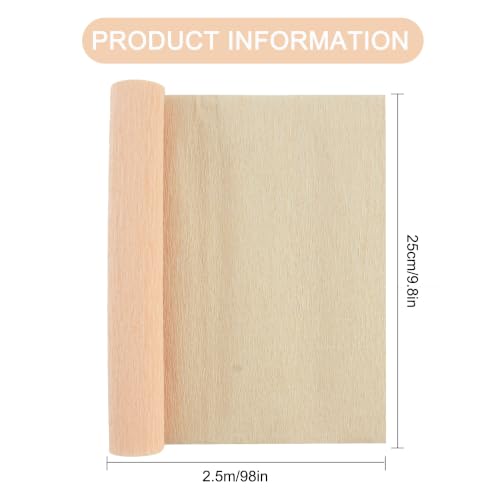Image of BEISHIDA Cream Crepe Paper Roll, 2 Rolls Crepe Paper Sheet for Craft