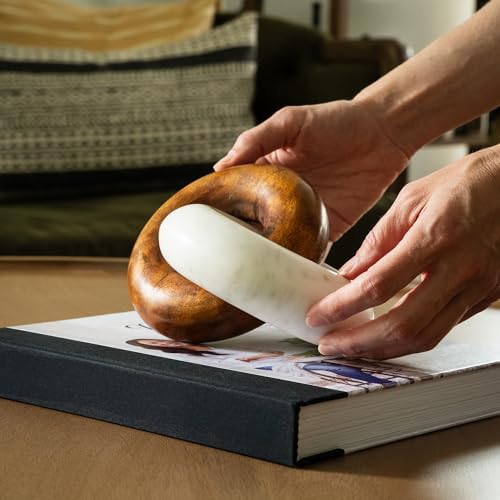 Cork & Mill Marble and Wood Knot Decor - Decorative Object for Shelves, Bookcase, Console, Mantel or Side Table - Entryway Decor Item - Coffee Table Centerpiece for Living Room - Handcrafted Accent - Image 4