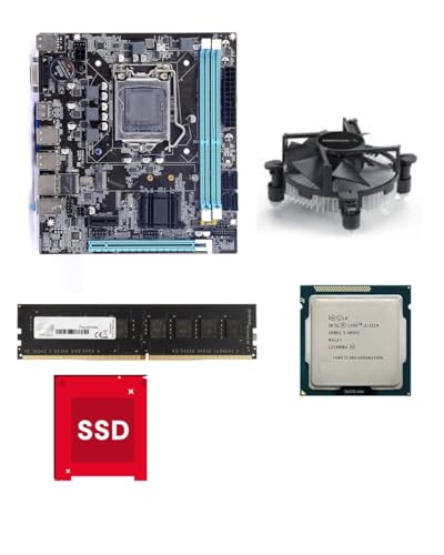 H61 Motherboard Assembled Combo kit with Core i3 3220/3240 Processor 3.0Ghz + 8GB DDR3 RAM + CPU Fan + 128GB SSD (Windows 10) (2 Year Replacement Warranty)